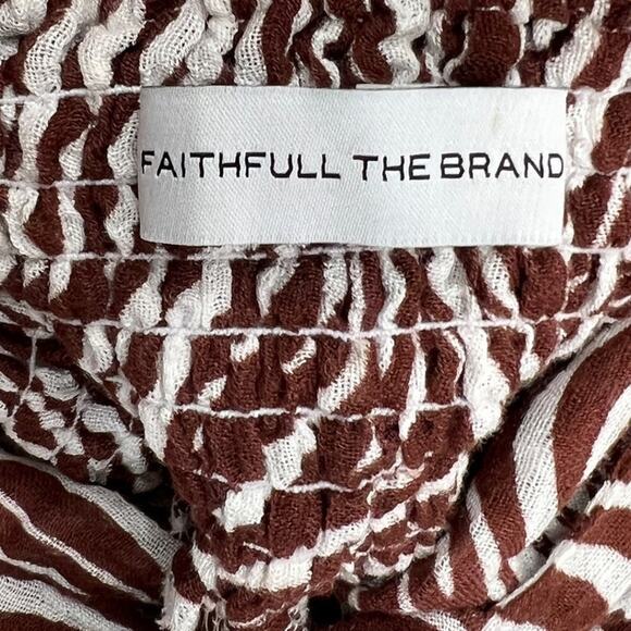 FAITHFULL THE BRAND Anthropologie Vacanza Linen Zebra Halterneck Jumpsuit SZ 4 - Picture 5 of 11